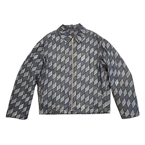 Louis Vuitton 1AAGRP Workwear Denim Diamond Damier Monogram Full Zip Jacket 52 - Picture 2 of 13